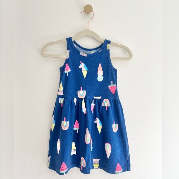 ⚡️4/$20⚡️Carter's Kids Navy Unicorn and Ice Cream Dress | Girls 3T - Picture 9 of 9
